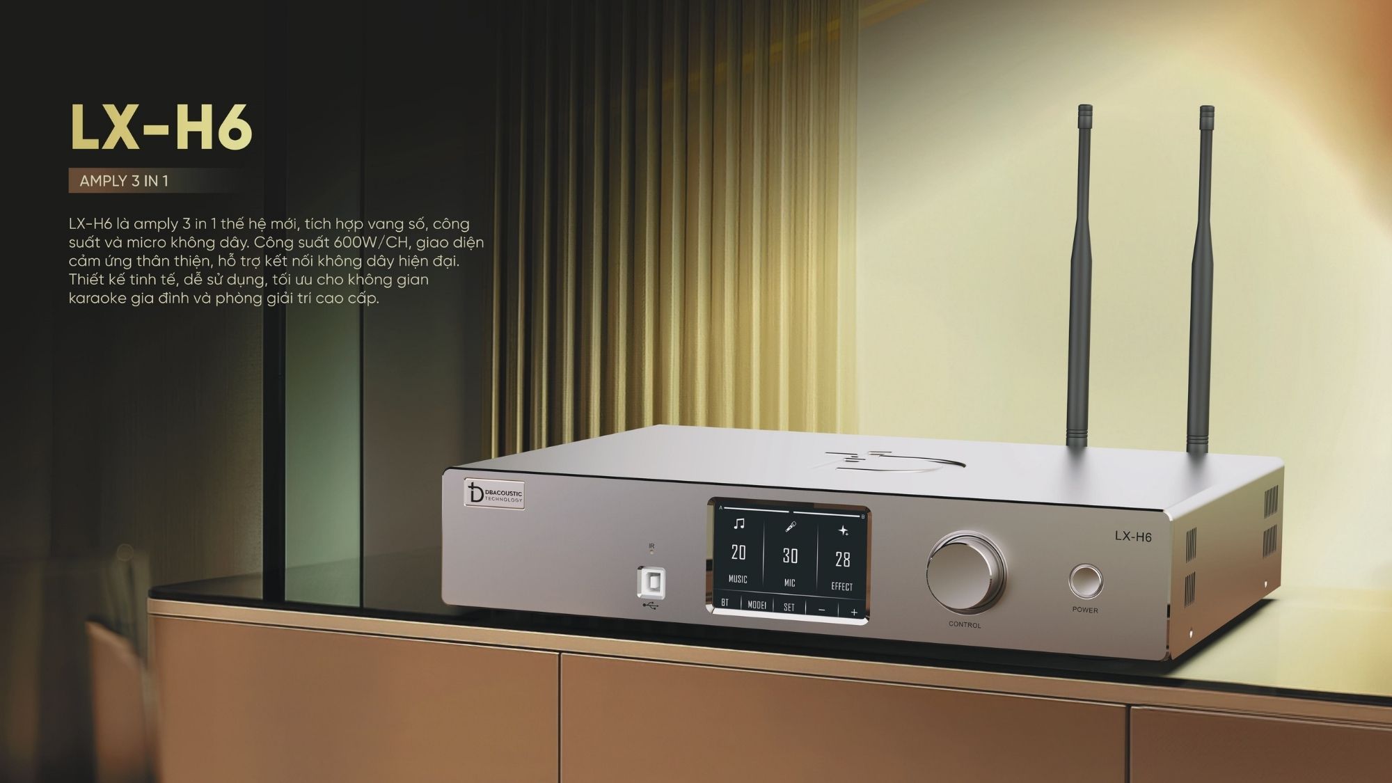 Amply 3 trong 1 là gì? Thiết bị kết hợp vang số, đẩy công suất và micro không dây