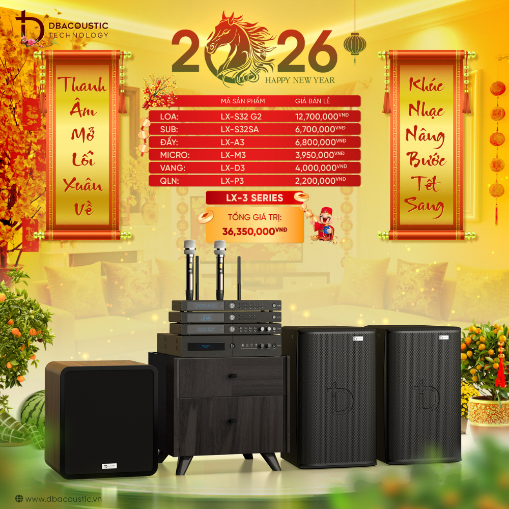 Combo 13: Hệ thống karaoke gia đình cao cấp với LX-S32 G2 + sub LX-S32SA cho ngày Tết thêm vui