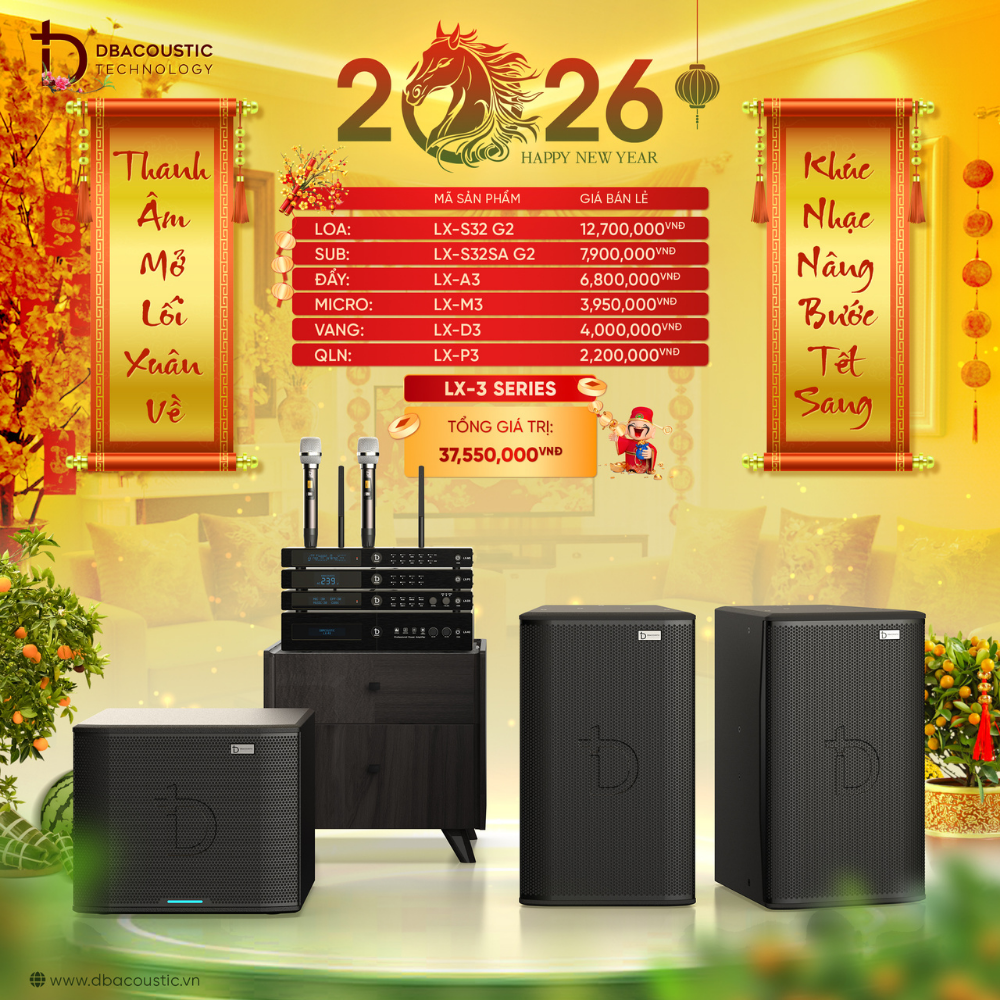 Combo 14: Combo LX3 Series gồm 6 thiết bị phối ghép, thiết kế nhỏ gọn, âm thanh trong trẻo, giọng hát tự nhiên