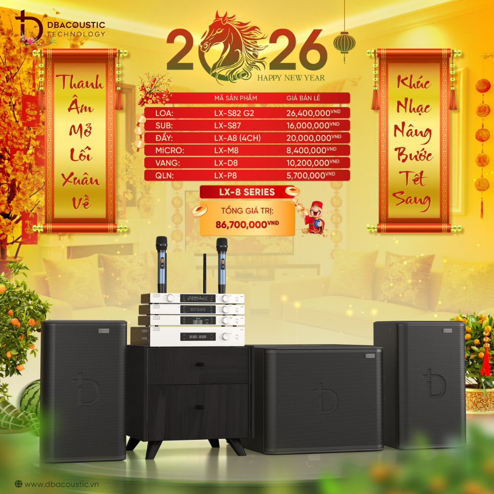 Combo 16: Bộ karaoke cao cấp LX8 Series không chỉ đem tới chất âm mạnh mẽ mà còn giúp không gian sang trọng hơn