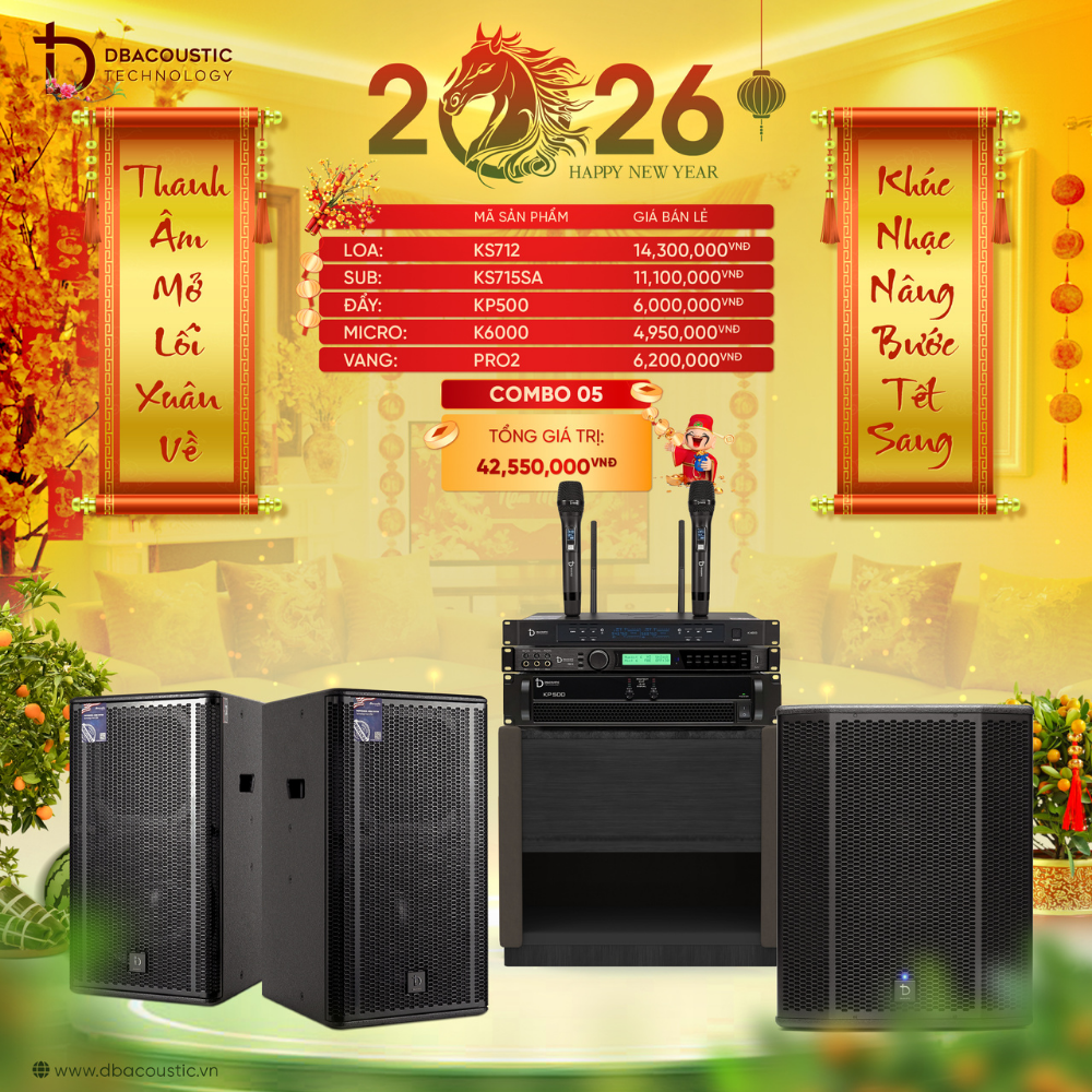 Combo 5: Hơn 40 triệu cho một dàn 6 thiết bị đồng bộ DBacoustic để Tết 2026 rộn ràng vang khúc hát