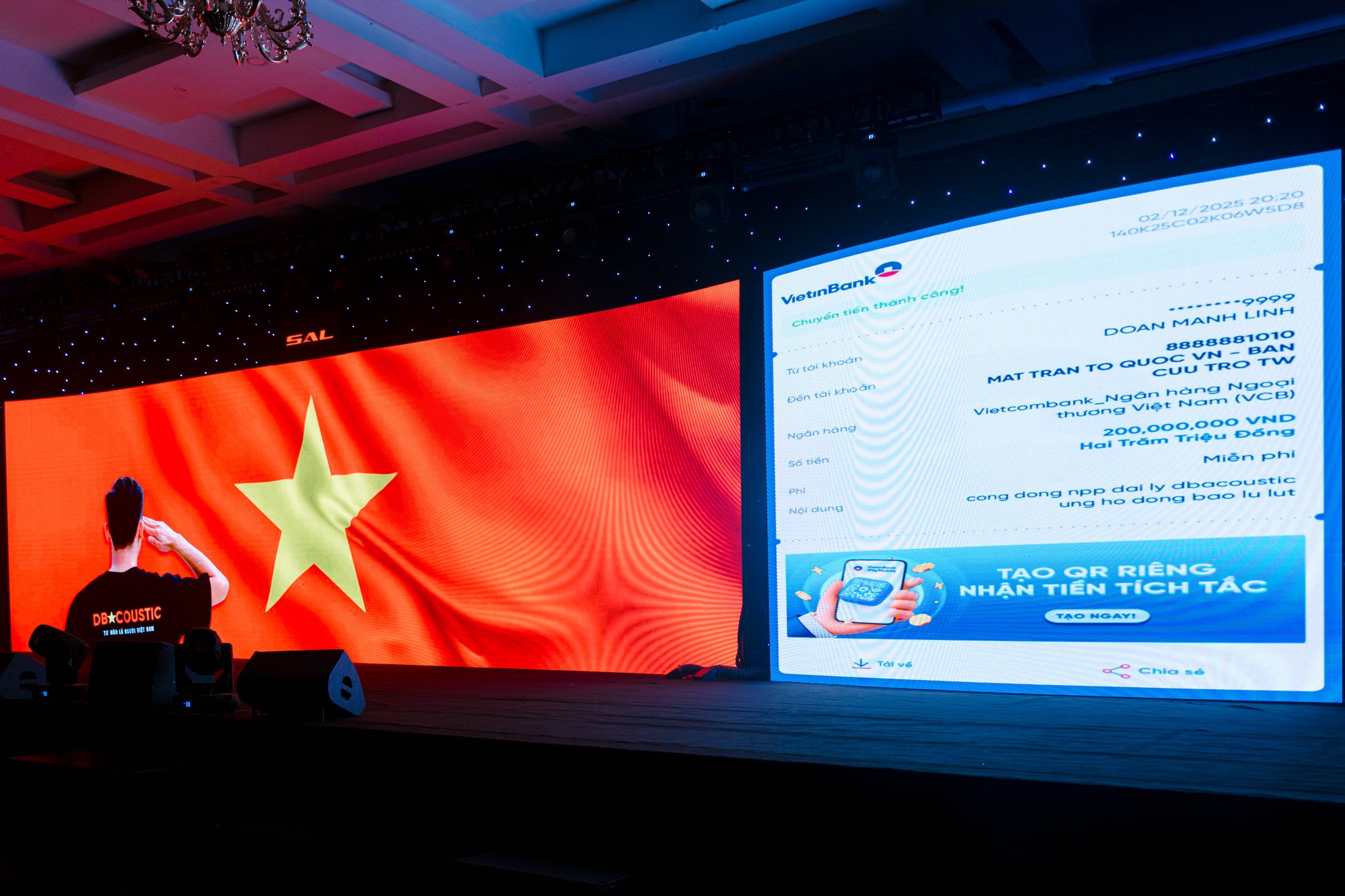 SAL Việt Nam chuyển khoản ủng hộ đồng bào miền Trung: 200.000.000 VNĐ.